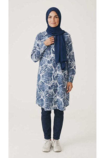 ECE GİYİM Women's Patterned Front Buttoned Empire Tunic Shirt