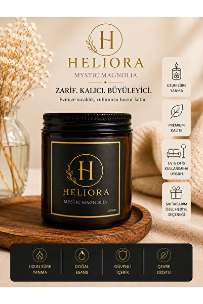 Heliora mum Mystic Magnolia Amber Cam Kavanoz Mum 200 gr