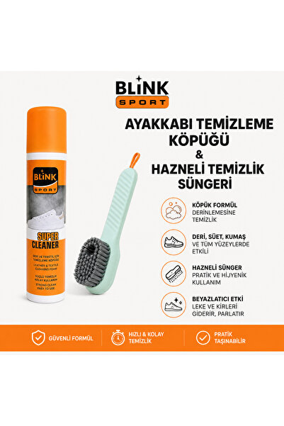 Blinksport Blink Ayakkabı Temizleme Spreyi ve Hazneli Ayakkabı Temizleme Fırçası