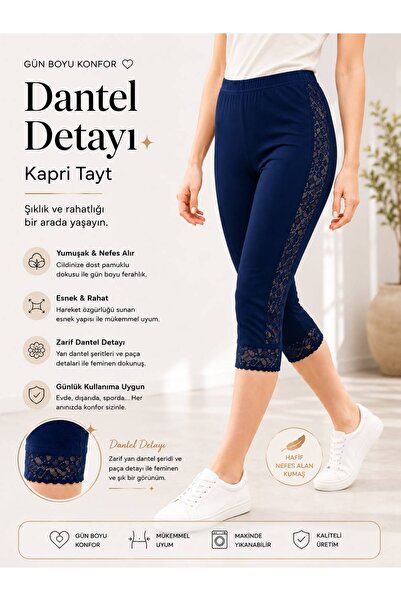 twenty ipek Women's Side Ruched Capri Leggings - 90% Cotton