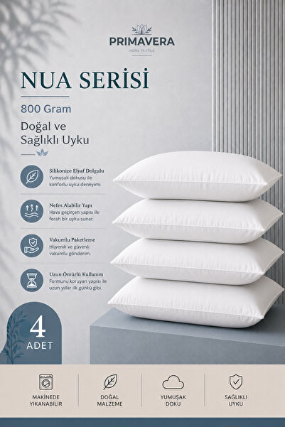 Primavera Home Primavera Nua Serisi 4'lü Yastık Silikonize Elyaf Dolgulu Yumu...