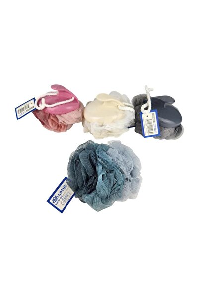 3B Trend Lotus Bath Sponge with Holder, Soft Textured XXL Dense Foam Spa Effe...
