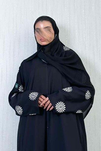 Lavin Blackberry Abaya with Embroidery on the Sleeve