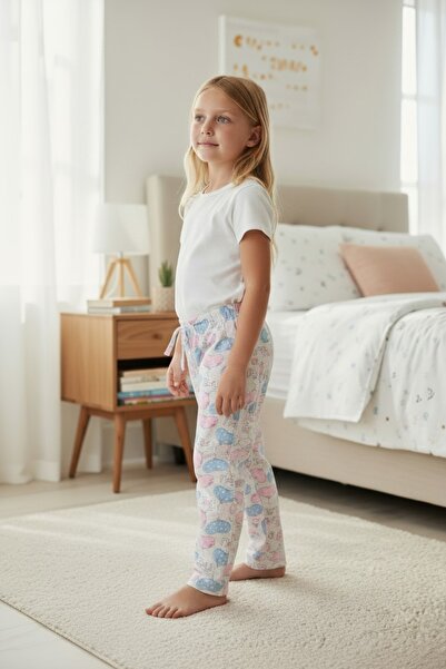 Arya Nisa Kids DEČJE PANTALONE ZA PIZZU SA UZORAKOM SRCA I BALONA