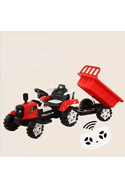 happyworld2026 Tractor electric pentru copii 12V cu remorcă detașabilă și tel...