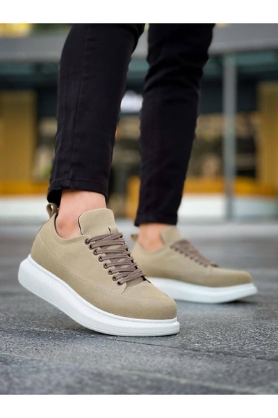 Zapatos حذاء رياضي كاجوال للرجال من جلد الغزال برباط من JY814 Axel بلون كريمي...