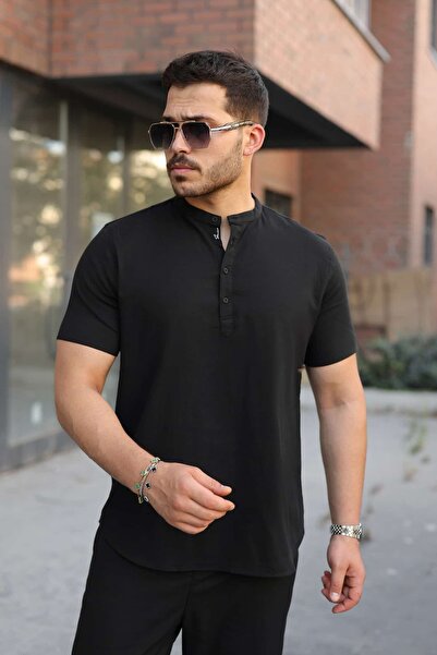 Newelli Hakim Yaka Pamuk Oxford Kumaş Yarım Pat Düğmeli SlimFit Gömlek