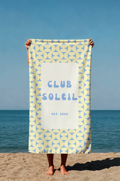 Luvis Store Club Soleil Geometric Patterned Printed Beach Towel