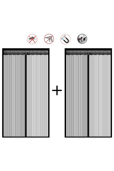DealsReall Set de 2 perdele magnetice, anti-insecte, maro