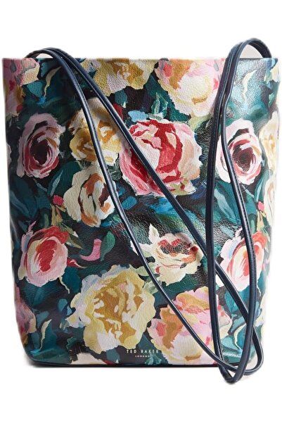 Ted Baker Women's Medium Floral Print Thin Strap Bag, Navy