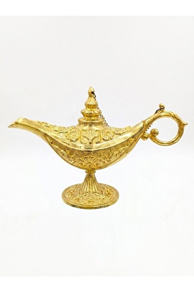 ZARORA Aladdin Genie Magic Lamp, Antique Style, Intricate Engraved Floral Des...