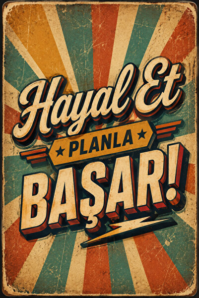 Lucena Dream Plan Plan Plan Succeed Tablou decorativ de perete din MDF retro,...