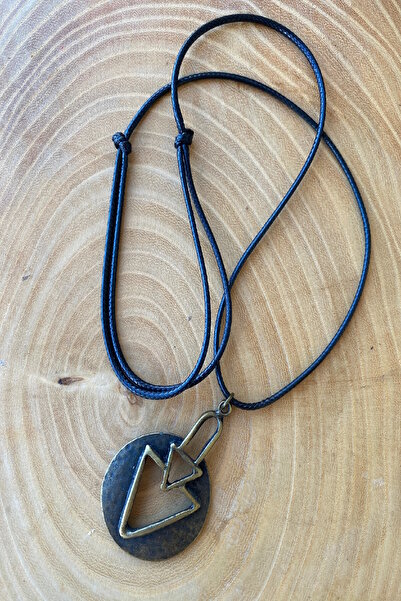 Shepidi Unisex Black Korean Rope Geometric Object Adjustable Necklace