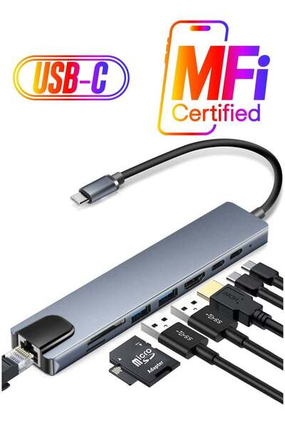 ELTRAZONE USB C Hub (8 in 1 Multifunction Adapter for MacBook & Windows) / US...