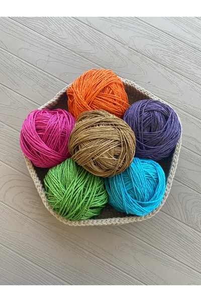 NEVALİN Kağıt ip 6'lı set Canlı renkler ( 50 gr x 6 ) 300 gram