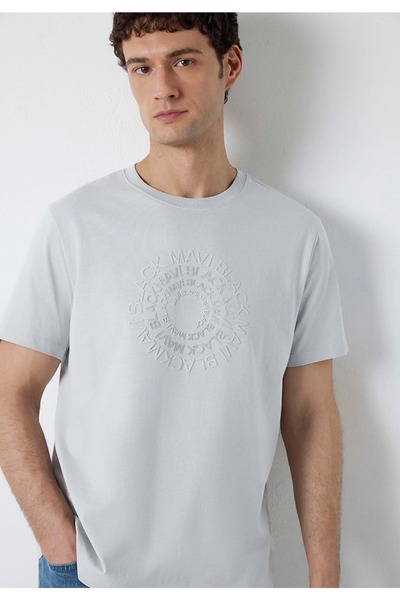 Mavi M0613531 Black Printed T-Shirt Men's T-Shirt Gray