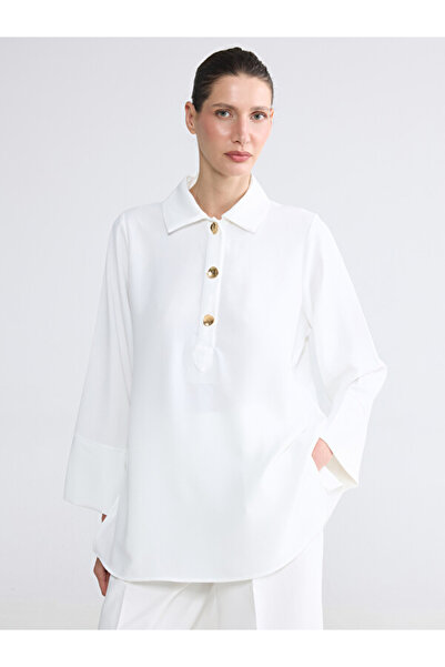 LC Waikiki Polo Collar Oversize Dobby Women's Tunic