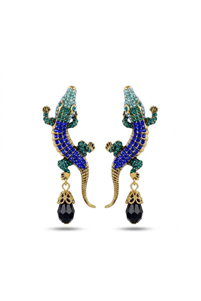 h&b design jewel Steel Lizard Design Earrings