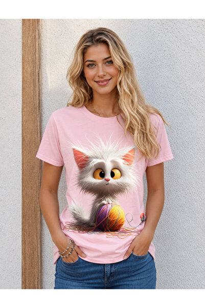 VODEXA Μπλουζάκι Unisex Oversize με στάμπα SHASHI CAT, 100% βαμβακερό, άνετη ...