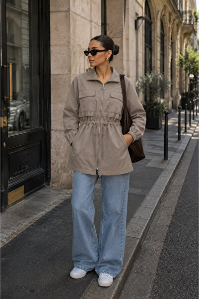 WestBound Women's Hakim Collar Waist-Tie Sports Cap Jacket