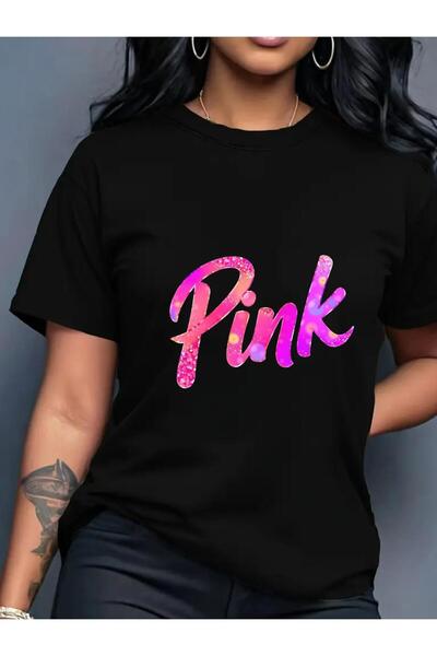 12 Teknoloji Women's 100% T-Shirt with to Purple 'Pink' Lettering - Casual Sh...