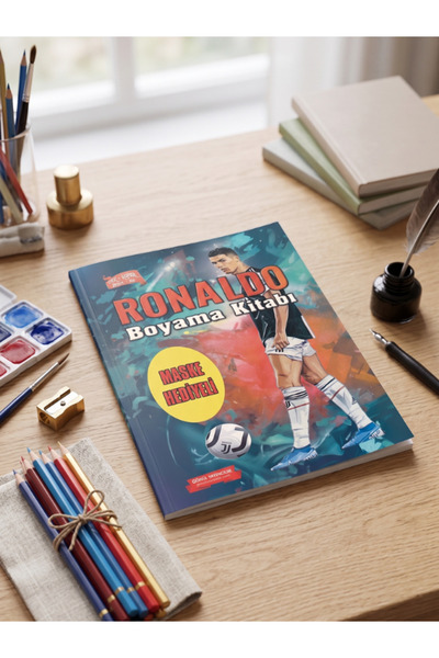 Dörtel Tedarik Ronaldo Boyama Kitabı Maske Hediyeli Çek Kopar Boya As