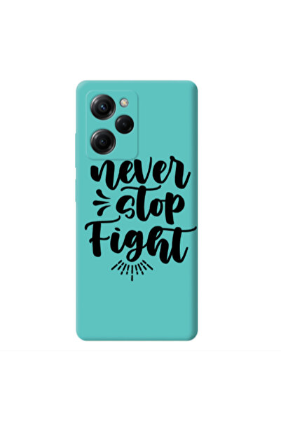 Other Xiaomi Poco X5 Pro Never stop fight Turquoise Colored Silicone TPU Θήκη
