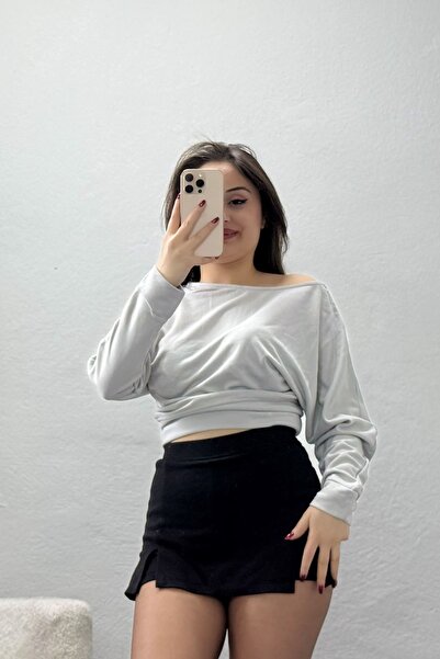 Generic Brand Modal Fabric Boat Neck Blouse Gray - 4118.1247.