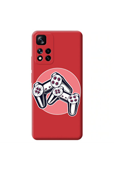Other Xiaomi Redmi Note 11 Pro 5G Retro Joysticks Red Colored Silicone TPU Θήκη
