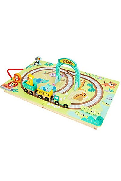 Tooky Toy Ξύλινη Βαλίτσα-Τρένο - Ζώα Ζωολογικού Κήπου (0025225)