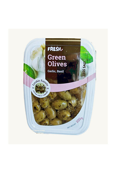 Lyrakis Family Masline verzi cu usturoi, busuioc, set 200g,