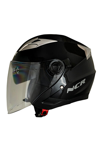 NCR KASK ÇENESİZ VİZÖRLÜ 708 ECE BELGELİ-PARLAK SİYAH