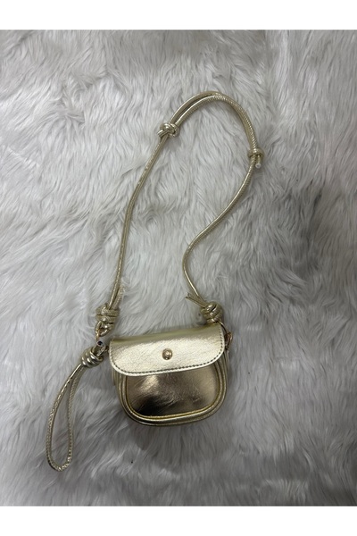 Silvans bag Kadın Mini Çapraz Askılı Omuz Çantası Düğümlü Askılı Metalik Şık ...