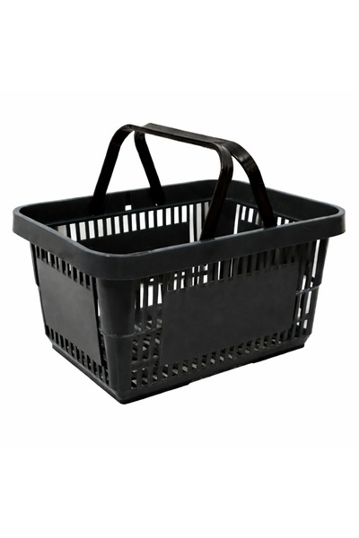 Handlekraft Coș de cumpărături, 28 L, plastic rezistent, mâner dublu, negru