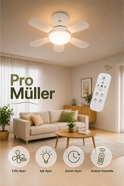 Pro Müller Alman Alman Kömürsüz Sessiz Motor Tavan Tipi 3 Renk Aydınlatmalı F...