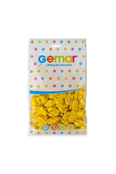 GE.MA.R srl - Italy Set de 100 baloane din latex, AM50, Galben metalic