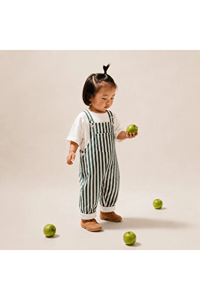 bebeğim butik Unisex Denim Salopet Striped