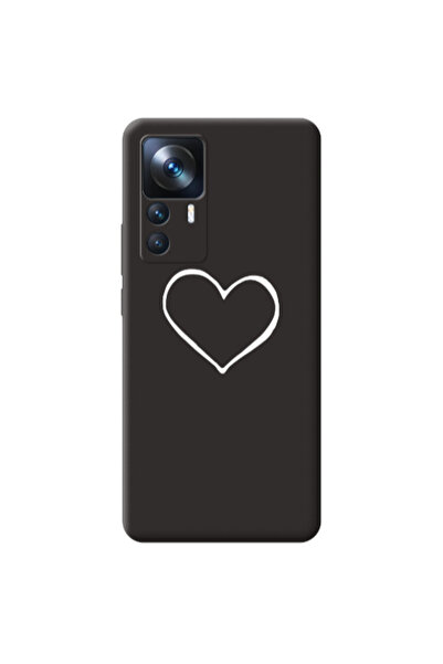 Other Xiaomi Mi 12T White heart Black Colored Silicone TPU Θήκη