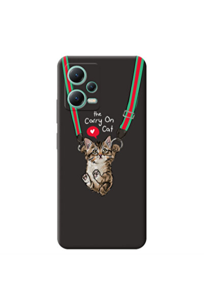 Other Xiaomi Redmi Note 12 Pro 5G Swinging cat Black Colored Silicone TPU Θήκη