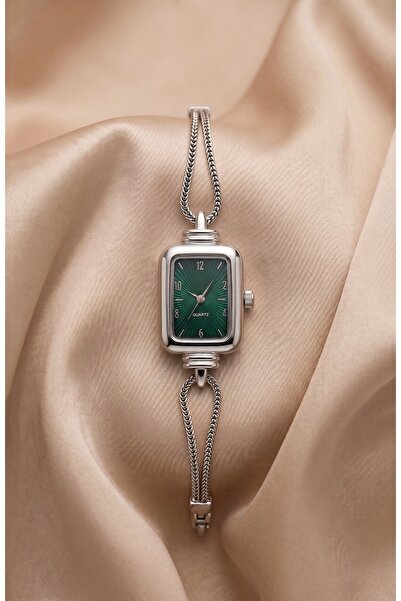 KLISHE Butik Women's Steel Watch Silver Color & Green Dial Old Money Vintage ...