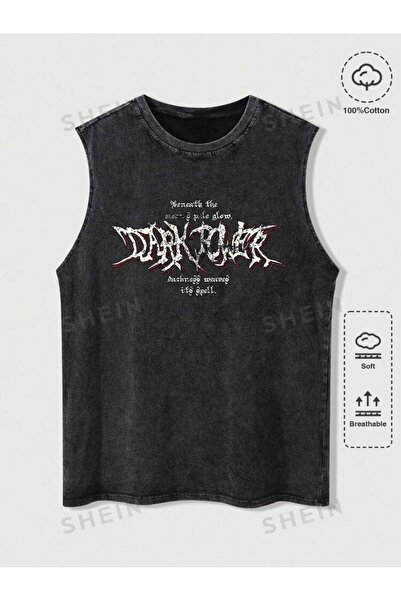 bellanova Street Style Anthracite Washed 100% Cotton Oversize Cut Tank Top
