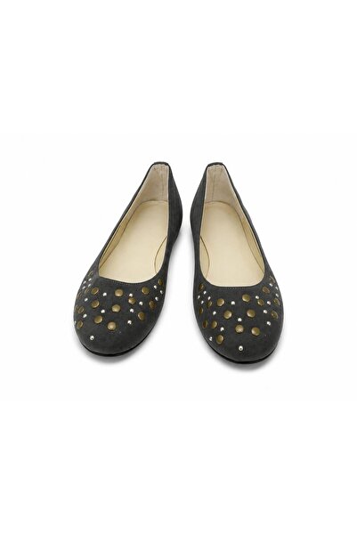 Collezione Smoked Suede Metal Studded Casual Ballerinas
