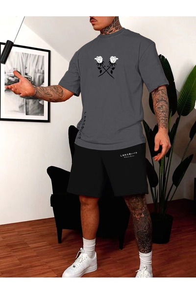 COZYWEAR Unisex Oversize Shorts Set Short Sleeve T-Shirt Comfortable Fit Summ...