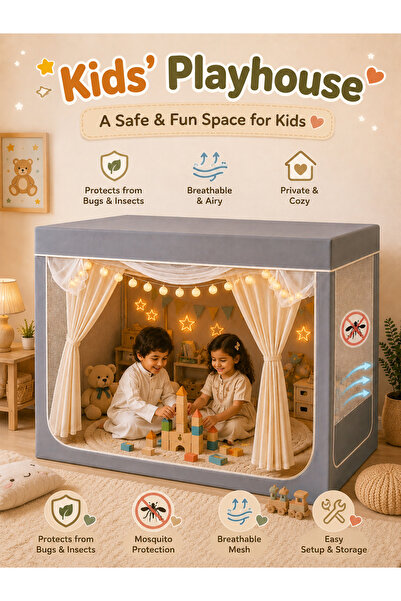 Gerenic A complete children's mosquito-net style tent that serves as a secret...