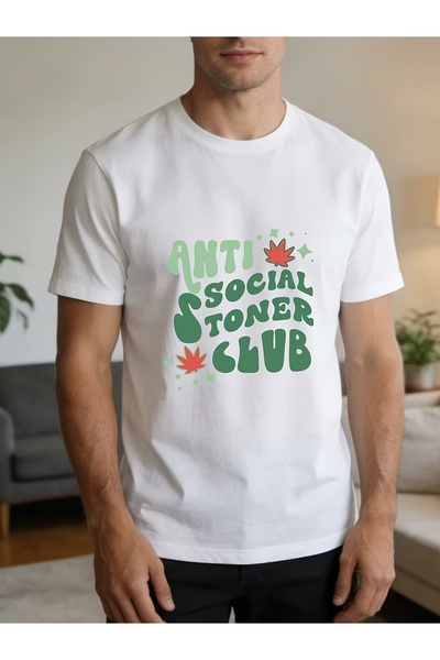 12 Teknoloji تي شيرت 180G من The Anti-Social Stoner Club Loved Ones - هدية مم...