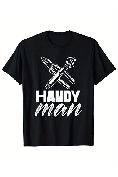 17 seramik Men'S Heavyweight Handyman T-Shirt with Wrench Hammer Graphic Prin...