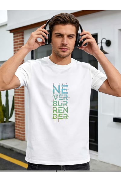 17 seramik تي شيرت Never Surrender بوزن 180 جرام - هدية مثالية للأصدقاء والعا...
