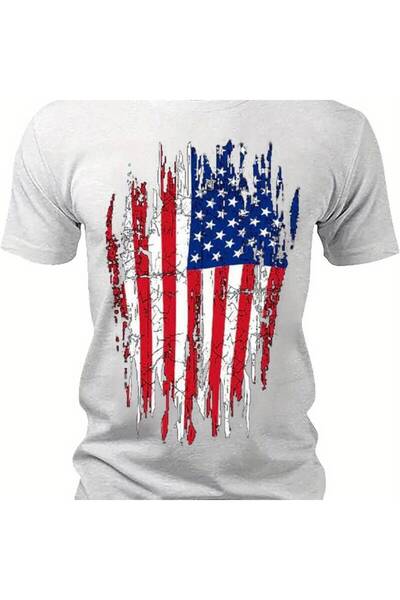 12 Teknoloji Large Men's Independence Day with Short Sleeves, 100% Soft Cotto...