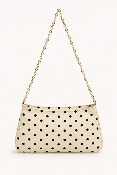 Madamra Cream Polka Dot Women's Chain Strap Polka Dot Shoulder Bag – Stylish ...