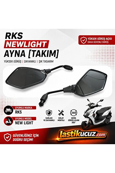 RKS New Light Motosiklet Ayna Takımı Sağ Sol Dikiz Aynası Scooter Aynası Orij...
